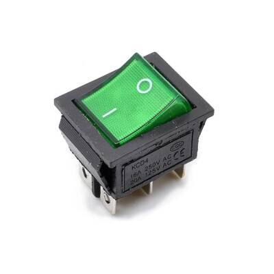 KCD4 Green Light On/Off Switch 4 Pin - 1