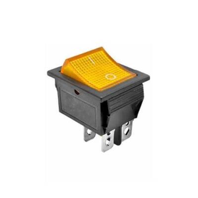 KCD4 Illuminated On/Off Switch - Yellow - 1