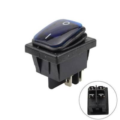 KCD4 Waterproof 30A Blue Led Illuminated ON-OFF Switch 4 Pin - 1