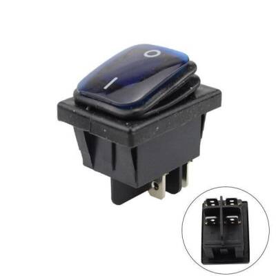 KCD4 Waterproof Blue LED Illuminated ON-OFF Switch 4 Pin - 1