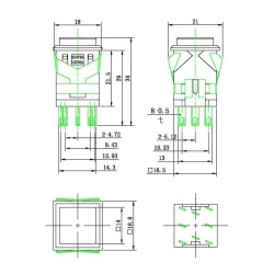 KD2-22 19mm Işıklı Anahtarlı Push Buton - Kırmızı - 3