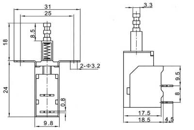 KDC-A10 Screw TV Switch 2-Pin - 2