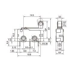 KW11-3Z Micro Switch Makaralı 3-Pin - 3