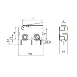 KW4A Micro Switch 3-Pin PCB Tip - 3