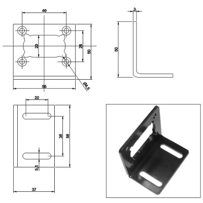 KWL-31 Metal Motor Holder with Gearbox - 3