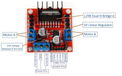 L298N Dual Motor Driver Board with Voltage Regulator (Red PCB) - 3