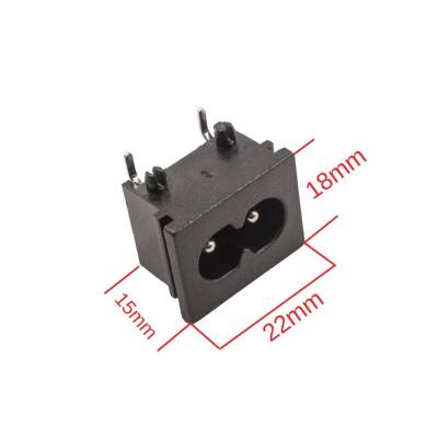 LH-8 C8 Male Power Socket 90 Degree 23x18mm - 2