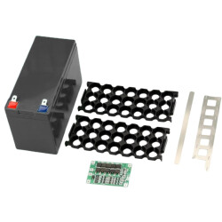 Li-ion 18650 3S 7P 12V 21'li Battery Box Set - Black - 1