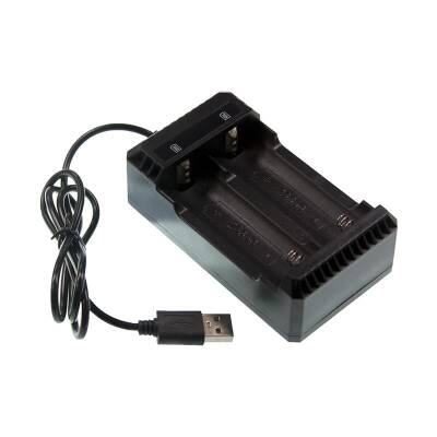 Li-ion USB 18650/22650/26650 3.7V Pil Şarj Aleti 2'li - 1