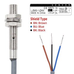 LJ5A3-1-Z/AX 6-36V 1mm NPN NC Inductive Distance Sensor - 3