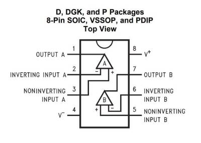 LMC6482 DIP-8 OpAmp IC - 2