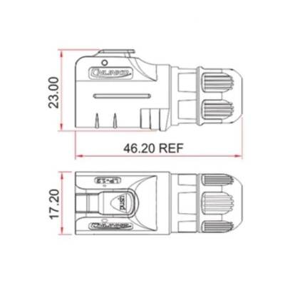 LP-12-C02PE-02-001 2-Pin Su Geçirmez Konnektör - Erkek - 2