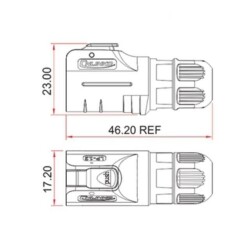 LP-12-C05PE-02-001 5-Pin Su Geçirmez Konnektör - Erkek - 2