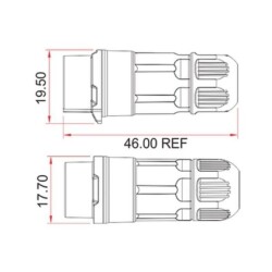 LP-12-J02PP-02-001 2-Pin Su Geçirmez Konnektör - Dişi - 2