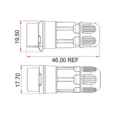 LP-12-J02PP-02-001 2-Pin Waterproof Connector - Female - 2