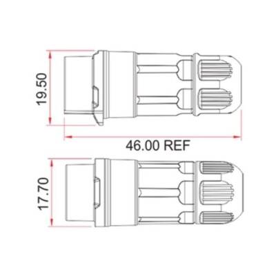 LP-12-J03PP-02-001 3-Pin Su Geçirmez Konnektör - Dişi - 2