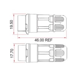 LP-12-J04PP-02-001 4-Pin Su Geçirmez Konnektör - Dişi - 2