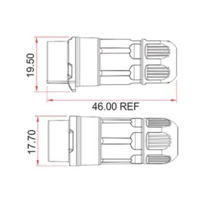 LP-12-J04PP-02-001 4-Pin Su Geçirmez Konnektör - Dişi - 2