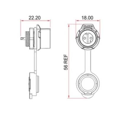 LP-12-J04SX-02-101 4-Pin Su Geçirmez Konnektör - Dişi - 2