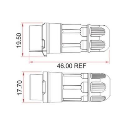 LP-12-J05PP-02-001 5-Pin Su Geçirmez Konnektör - Dişi - 2