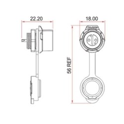 LP-12-J05SX-02-101 5-Pin Su Geçirmez Konnektör - Dişi - 2