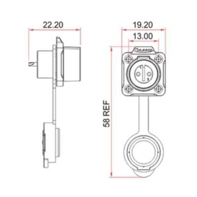 LP-12-J08SX-02-401 8-Pin Waterproof Connector - Female - 2