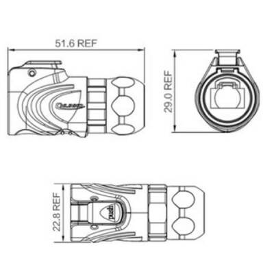 LP-16-C/RJ45/015/PE-43-001 Su Geçirmez Ethernet Konnektörü - Erkek - 2