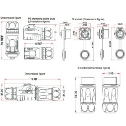 LP-20-C02PP-01-001 2-Pin Su Geçirmez Konnektör - Erkek - 2