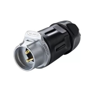 LP-20-C02PP-01-001 2-Pin Waterproof Connector - Male - 1