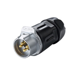 LP-20-C04PP-01-001 4-Pin Waterproof Connector - Male - 1