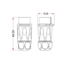 LP-20-J02PP-01-001 2-Pin Waterproof Connector - Female - 2