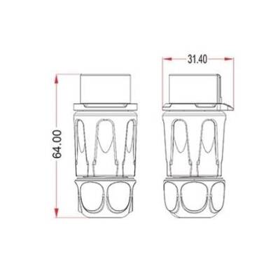 LP-20-J03PP-01-001 3-Pin Su Geçirmez Konnektör - Dişi - 2