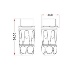 LP-20-J04PP-01-001 4-Pin Su Geçirmez Konnektör - Dişi - 2