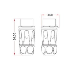 LP-20-J09PP-01-001 9-Pin Su Geçirmez Konnektör - Dişi - 2