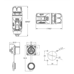 LP-24-C10PE-01-001 10-Pin Su Geçirmez Konnektör - Erkek - 2