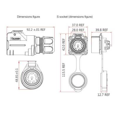 LP-28-C02PE-21-001 2-Pin Su Geçirmez Konnektör - Erkek - 2