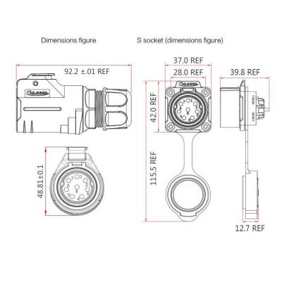 LP-28-C03PE-21-001 3-Pin Su Geçirmez Konnektör - Erkek - 2