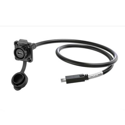 LP16-TYPEC-MP-FS-0D5M-002 Waterproof Type C 3.1 Female Panel Type Connector - 0.5M Cable - 2