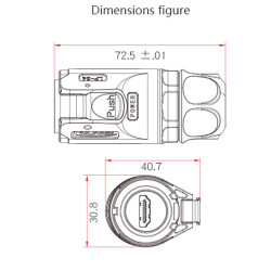 LP24-HDMI-MP-MP-1M-001 Waterproof HDMI Male Connector - 1M Cable - 3