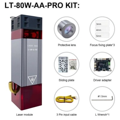 LT-80W 12V TTL Burner CNC Laser Module Set - 1