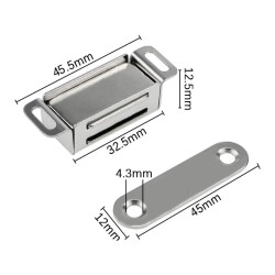 Magnetic Metal Furniture Door Lock 32x16x12mm - 2