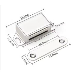 Magnetic Metal Furniture Door Lock 36x24x14mm - Chrome - 2