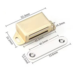 Magnetic Metal Furniture Door Lock 36x24x14mm - Gold - 2