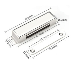 Magnetic Metal Furniture Door Lock 80x21x15mm - 2