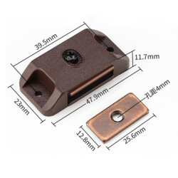 Magnetic Plastic Furniture Door Lock 30x23x13mm - Brown - 2