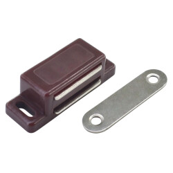 Magnetic Plastic Furniture Door Lock 31x15x14mm - Brown 