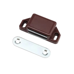 Magnetic Plastic Furniture Door Lock 36x25x15mm - Brown 