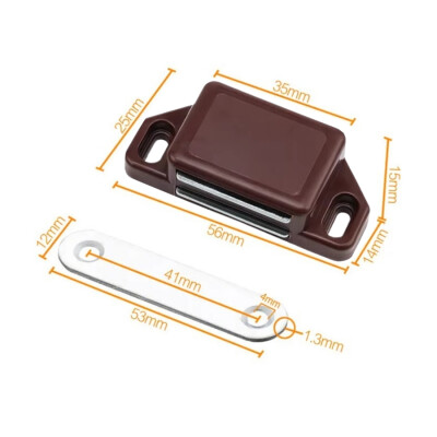 Magnetic Plastic Furniture Door Lock 36x25x15mm - Brown - 2