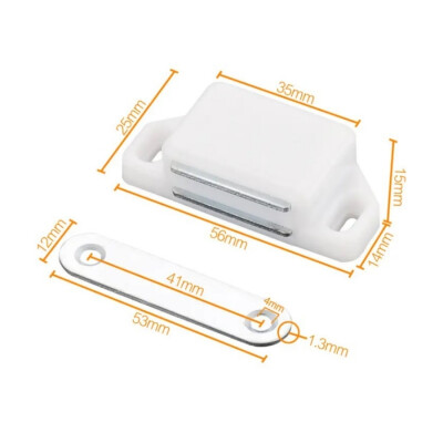 Magnetic Plastic Furniture Door Lock 36x25x15mm - White - 2