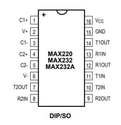 MAX232CWE+ WSOIC-16 SMD RS Seri Protokol Entegresi - 2